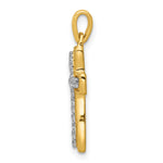 14k and Rhodium 1/8ct. Diamond Cross Pendant