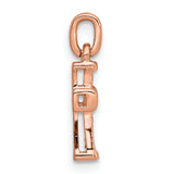 14K Rose Gold Small 1/20ct. Diamond Latin Cross Pendant