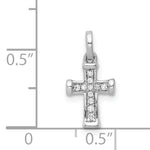14k White Gold Small 1/20ct. Diamond Latin Cross Pendant