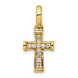 14k Small Diamond Latin Cross Pendant