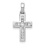 14k White Gold 1/6ct. Diamond Latin Cross Pendant