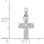 14k White Gold 1/6ct. Diamond Latin Cross Pendant