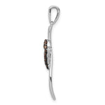 14k White Gold 1/10ct. Champagne Diamond Heart Cross Pendant