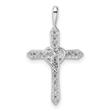 14k White Gold Heart Cross Pendant Mounting