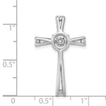 14k White Gold 1/15ct. Vibrant Moving Diamond Cross Chain Slide