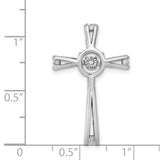 14k White Gold 1/15ct. Vibrant Moving Diamond Cross Chain Slide