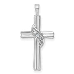 14k White Gold AA Diamond Cross Pendant