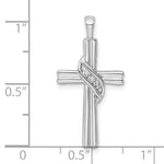 14k White Gold AA Diamond Cross Pendant