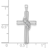 14k White Gold AA Diamond Cross Pendant