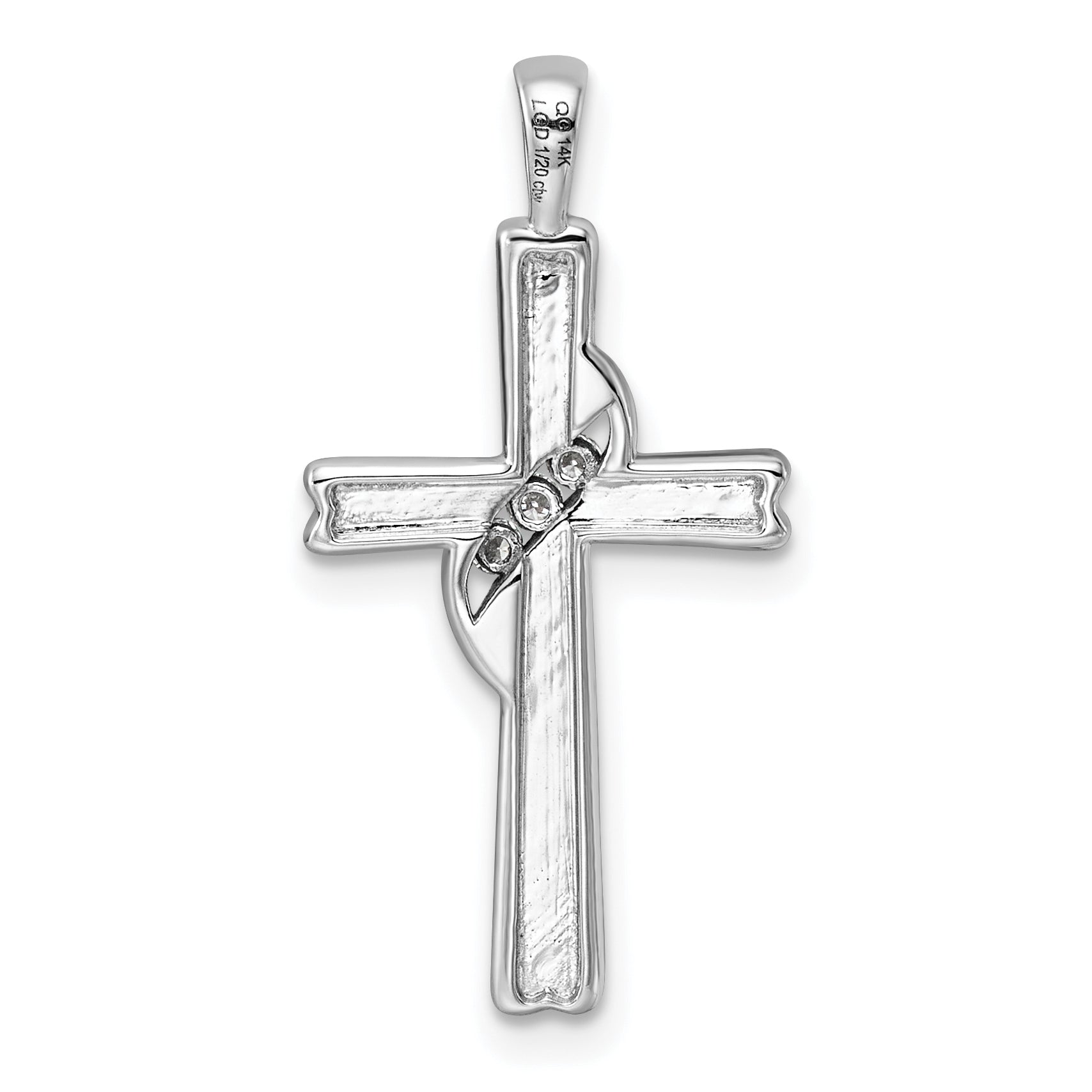 14k AA Diamond Cross Pendant