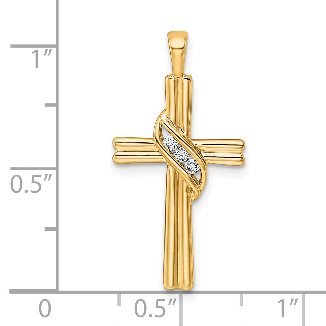 14k AA Diamond Cross Pendant