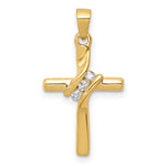 14k AA Diamond Cross Pendant