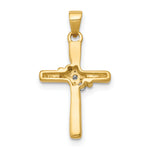 14k AA Diamond Cross Pendant
