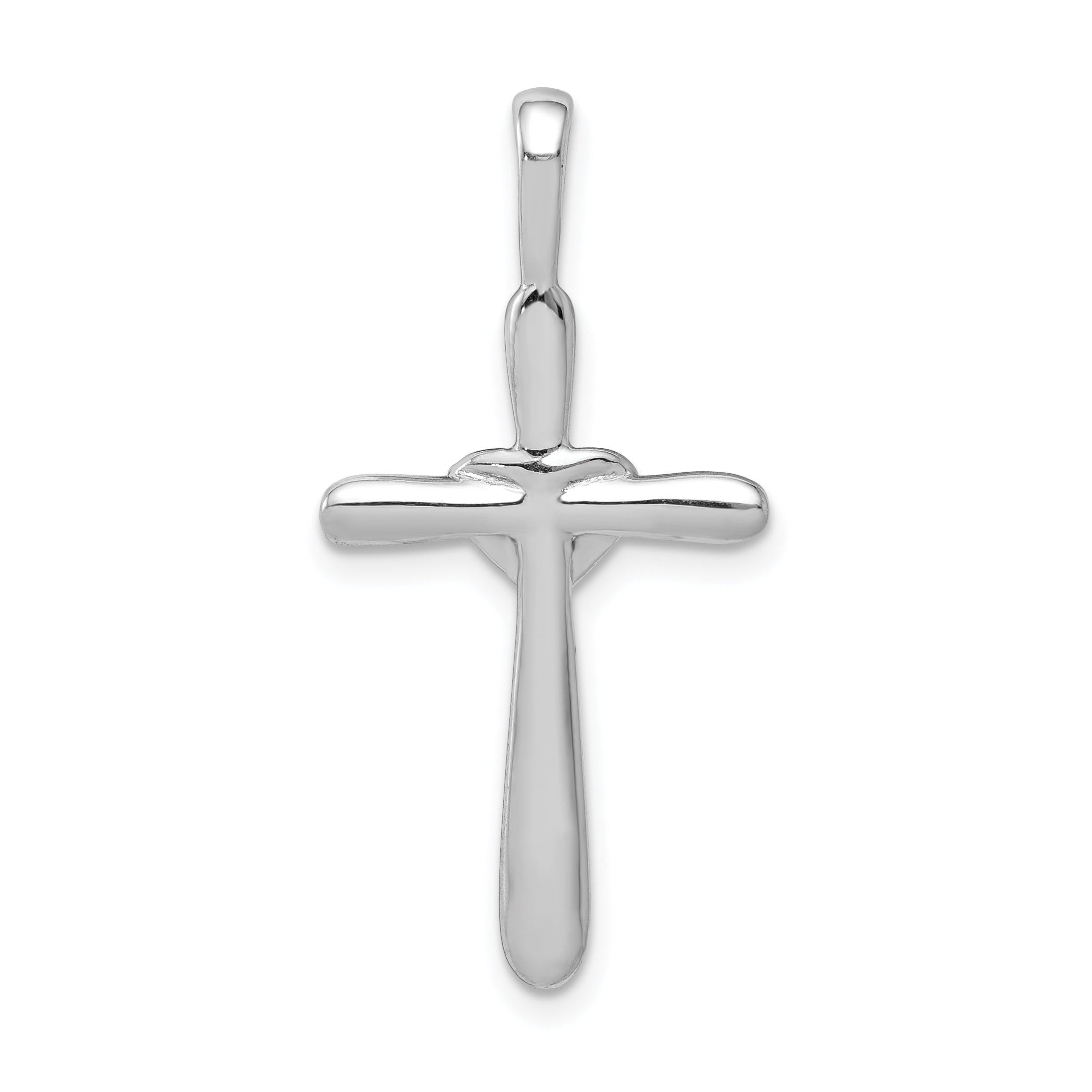 14k White Gold 1/10ct. Diamond Cross w/Heart Pendant