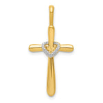 14k Diamond Cross w/Heart Pendant