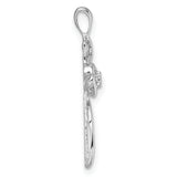 14k White Gold Heart Cross Mounting