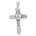 14k White Gold Heart Cross Mounting