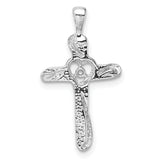 14k White Gold Heart Cross Mounting