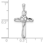 14k White Gold Heart Cross Mounting