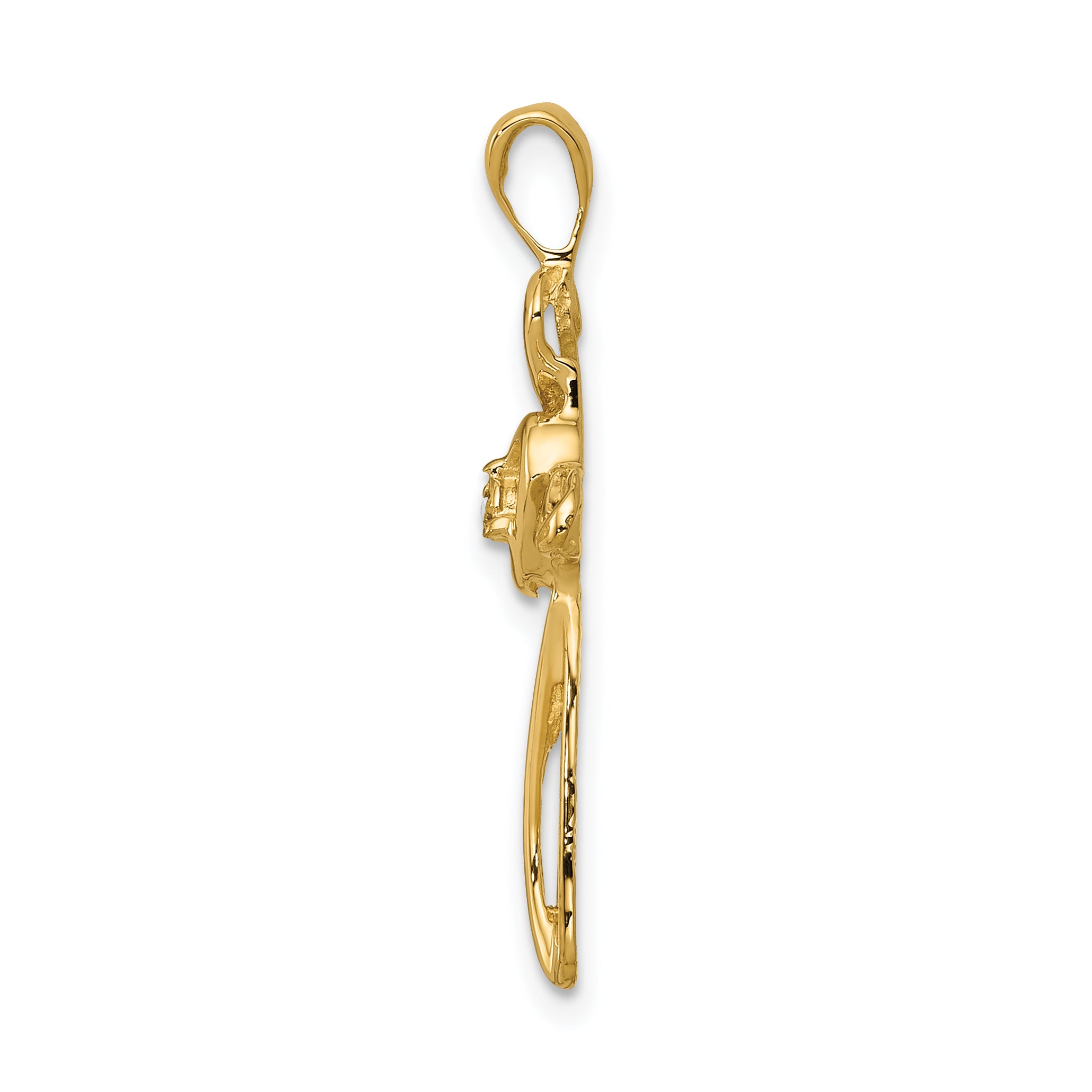 14k AA Diamond Cross Pendant