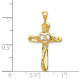 14k AA Diamond Cross Pendant