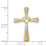 14k w/Rhodium Diamond Cross Pendant