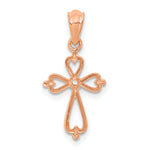 14K Rose Gold Diamond Accented Cross Pendant