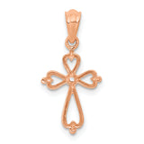 14K Rose Gold Diamond Accented Cross Pendant