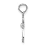14K White Gold Diamond Accented Cross Pendant
