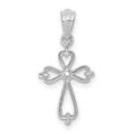 14K White Gold Diamond Accented Cross Pendant