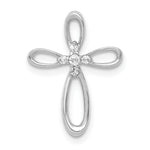 14k White Gold 1/20ct. Diamond Cross Chain Slide