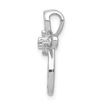 14k White Gold 1/20ct. Diamond Cross Chain Slide