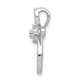 14k White Gold 1/20ct. Diamond Cross Chain Slide