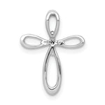 14k White Gold 1/20ct. Diamond Cross Chain Slide