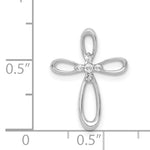 14k White Gold 1/20ct. Diamond Cross Chain Slide