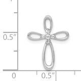 14k White Gold 1/20ct. Diamond Cross Chain Slide