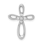 14k White Gold 1/10ct. Diamond Cross Chain Slide