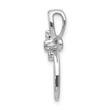 14k White Gold 1/10ct. Diamond Cross Chain Slide