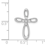 14k White Gold 1/10ct. Diamond Cross Chain Slide