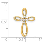 14k 1/10ct. Diamond Cross Chain Slide