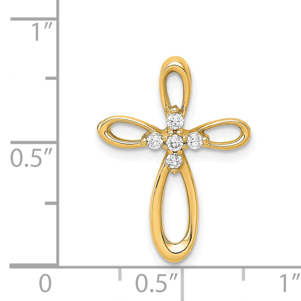 14k 1/10ct. Diamond Cross Chain Slide