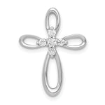 14k White Gold 1/5ct. Diamond Cross Chain Slide