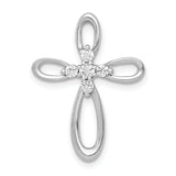 14k White Gold 1/5ct. Diamond Cross Chain Slide