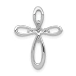 14k White Gold 1/5ct. Diamond Cross Chain Slide