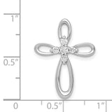 14k White Gold 1/5ct. Diamond Cross Chain Slide
