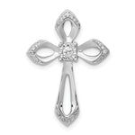 14k White Gold 1/8ct. Diamond Cross Chain Slide