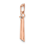 14k Rose Gold 1/5ct. Diamond Cross Chain Slide