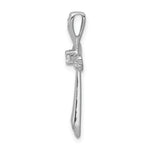 14k White Gold 1/10ct. Diamond Cross Chain Slide