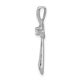 14k White Gold 1/10ct. Diamond Cross Chain Slide