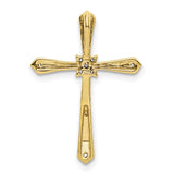 14k 1/20ct. w/Rhodium Diamond Cross Chain Slide